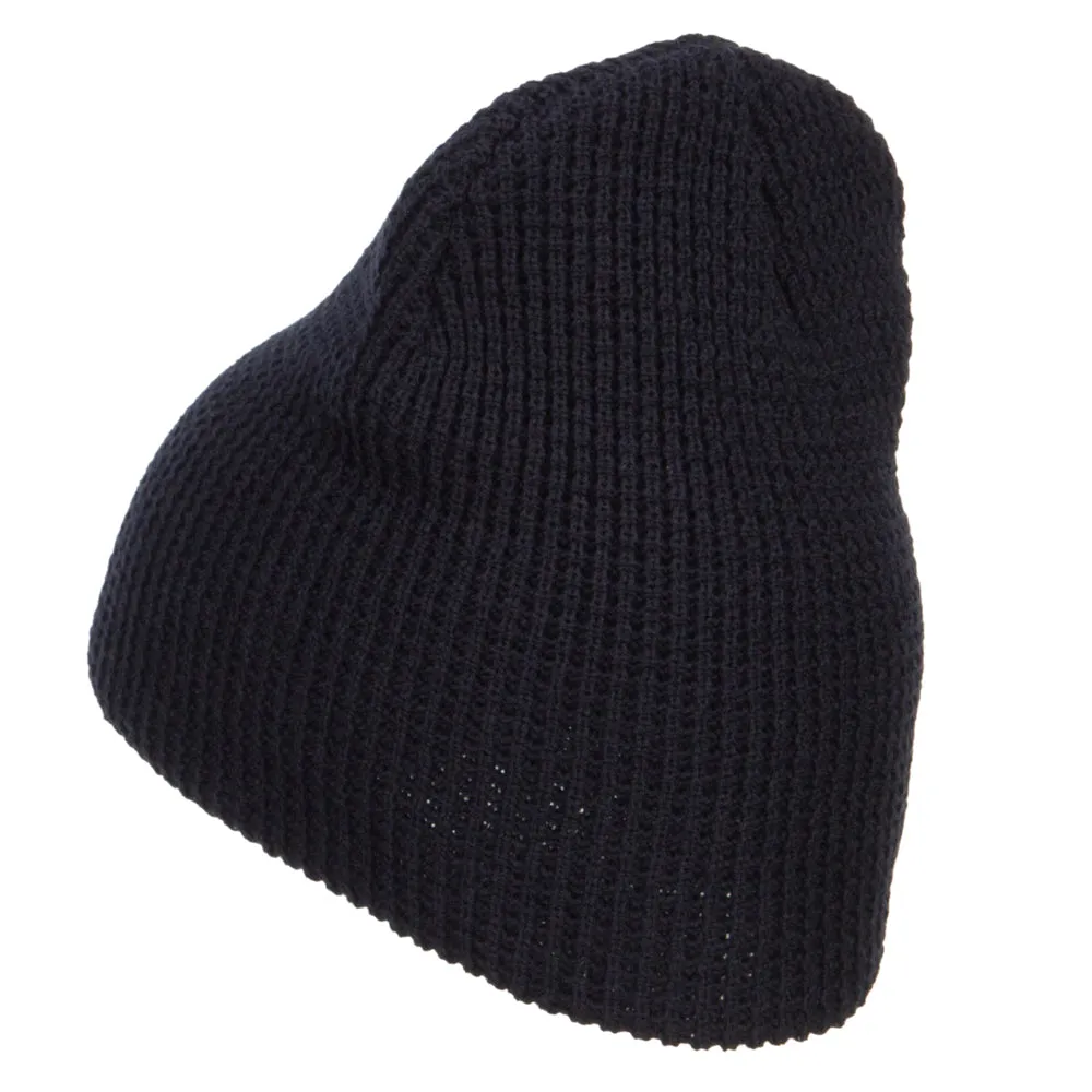Big Size Diamond Embroidered Waffle Beanie