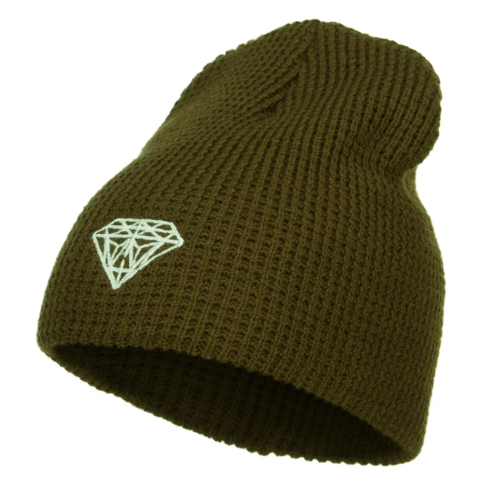 Big Size Diamond Embroidered Waffle Beanie