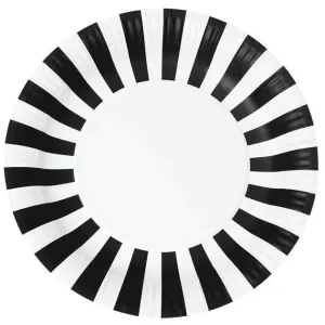 Paper Eskimo Black Tie Plates - Dinner 12 Pkt