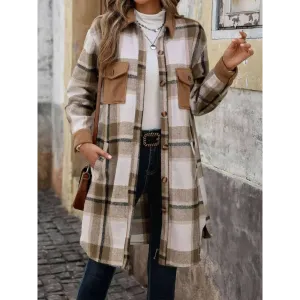 Perfee Plaid Button Up Coat in Timeless Luxury Fashion for Women