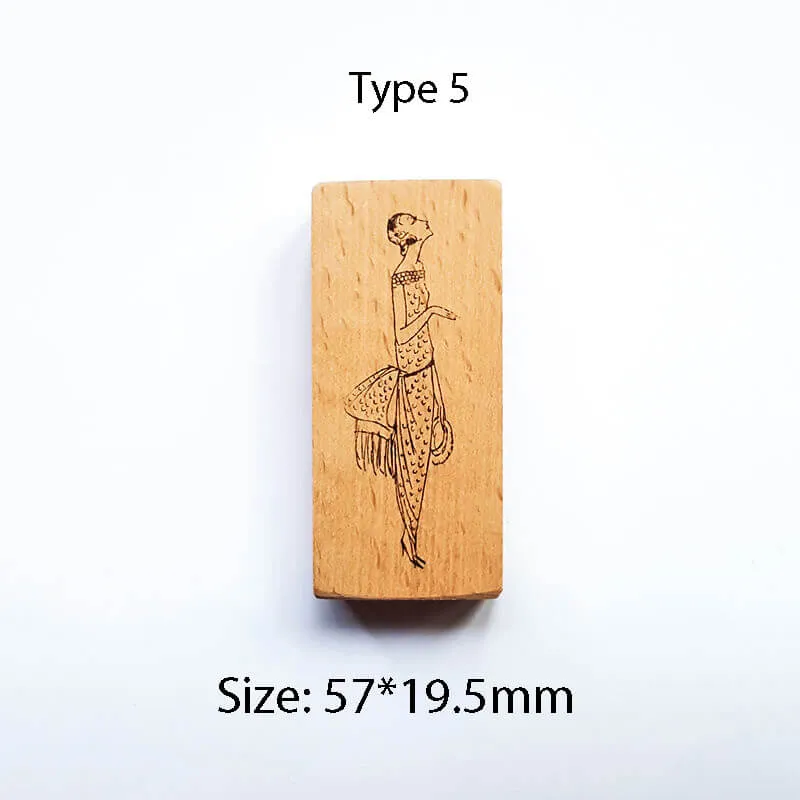 Women in Vogue Roaring 20s Art Deco Scrapbooking Wooden Stamps